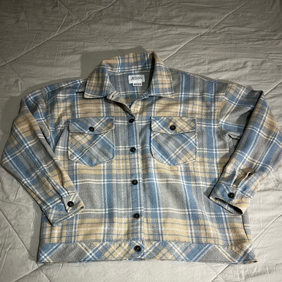 Boston Traders Plaid Button Down Shirt - Blue and Tan - Picture 4 of 8